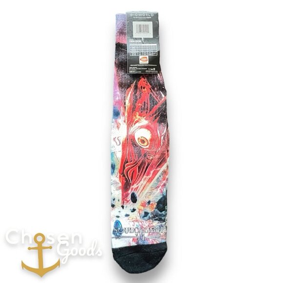 Soul Calibur VI Video Game Crew Socks 1 Pair Adult Size 10-13 Bandai Bioworld - Picture 2 of 5